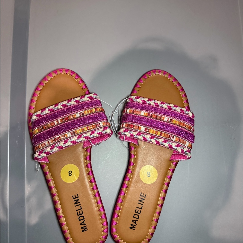 Madeline Vibrant Pink and Cream Sandals